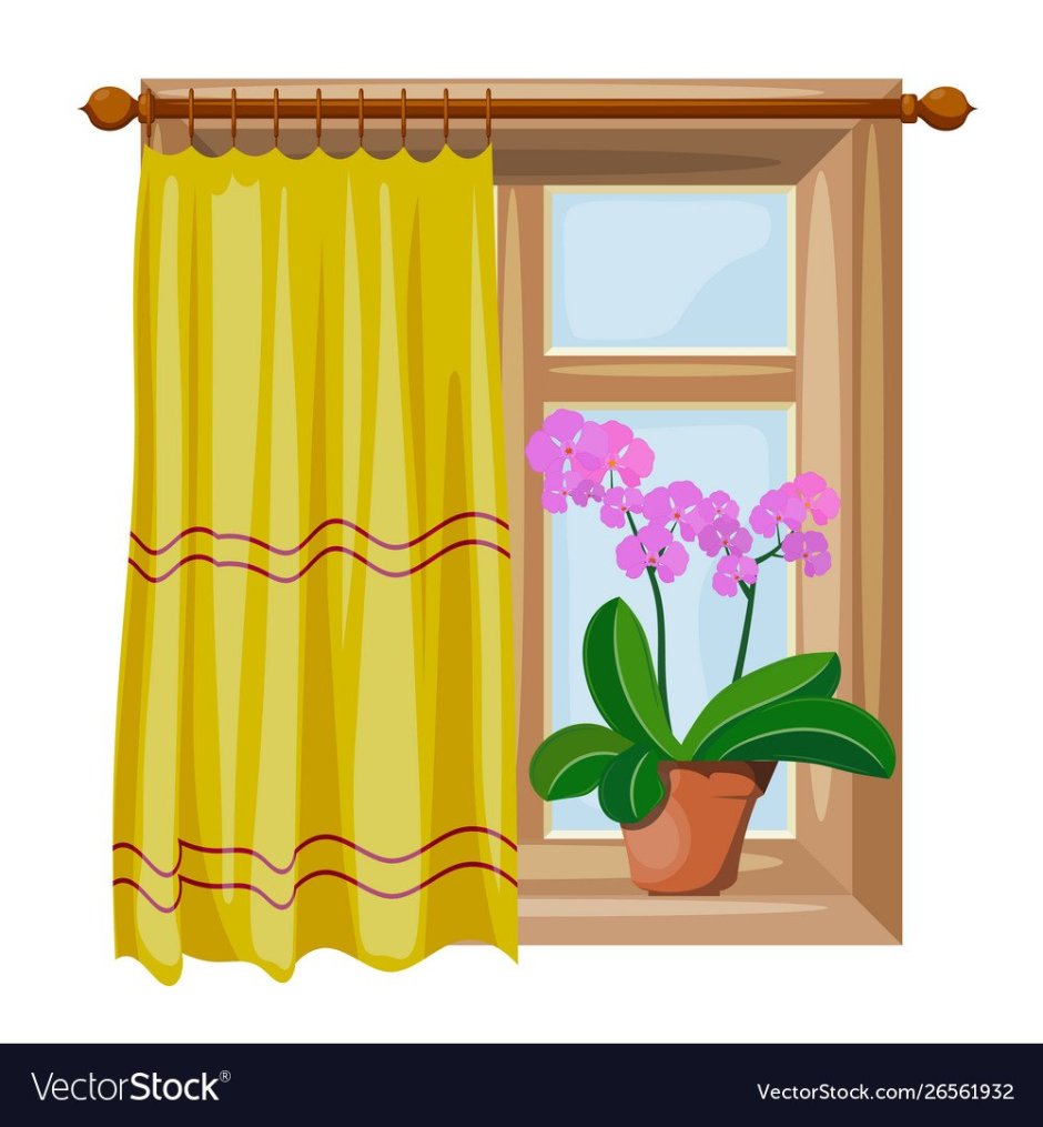 Окно со шторами для детей мультяшный