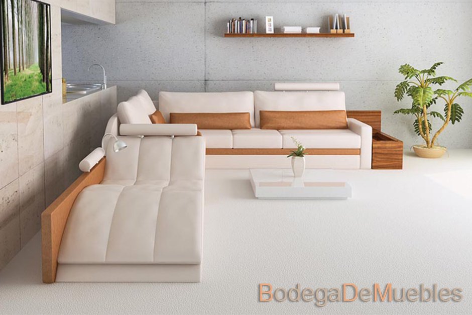 Диван с лежаком в гостиную