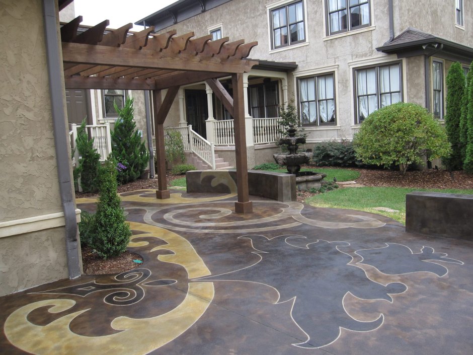 Декоративный бетон для двора фото