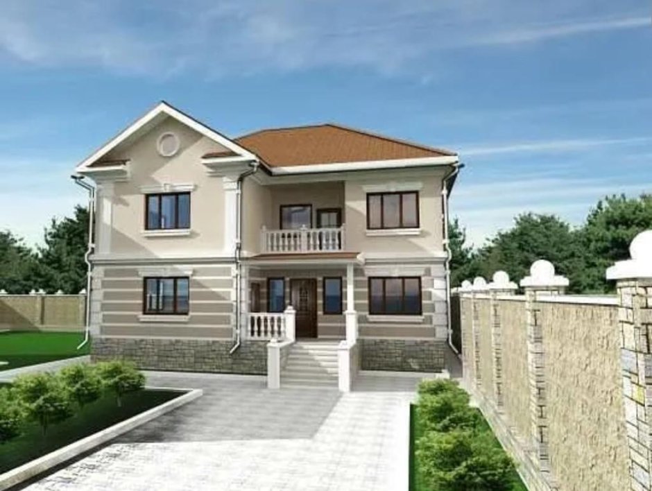 Проект двухэтажного дома Узбекистана