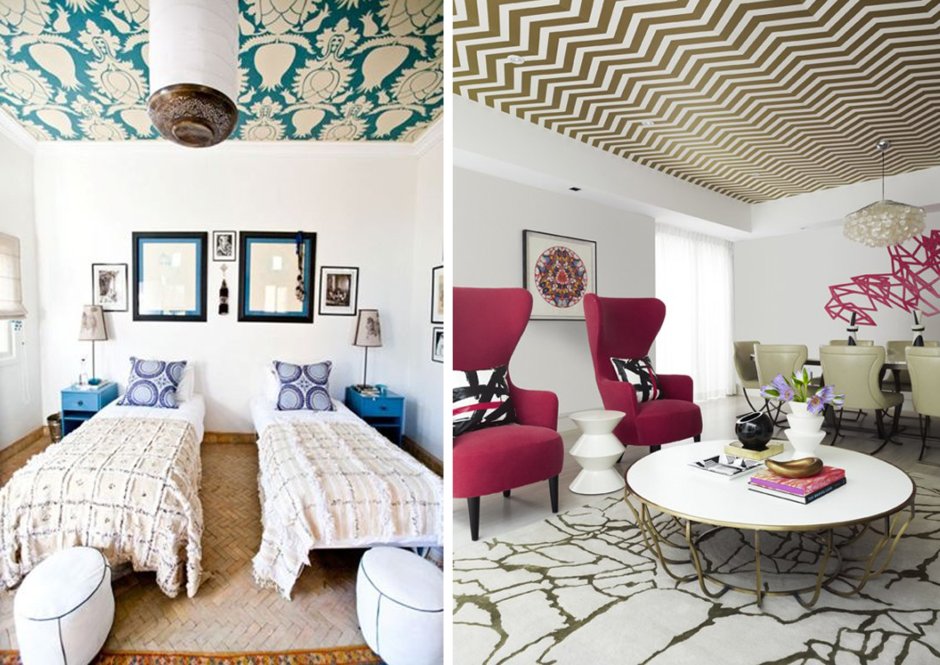 Визуальные обои на потолок