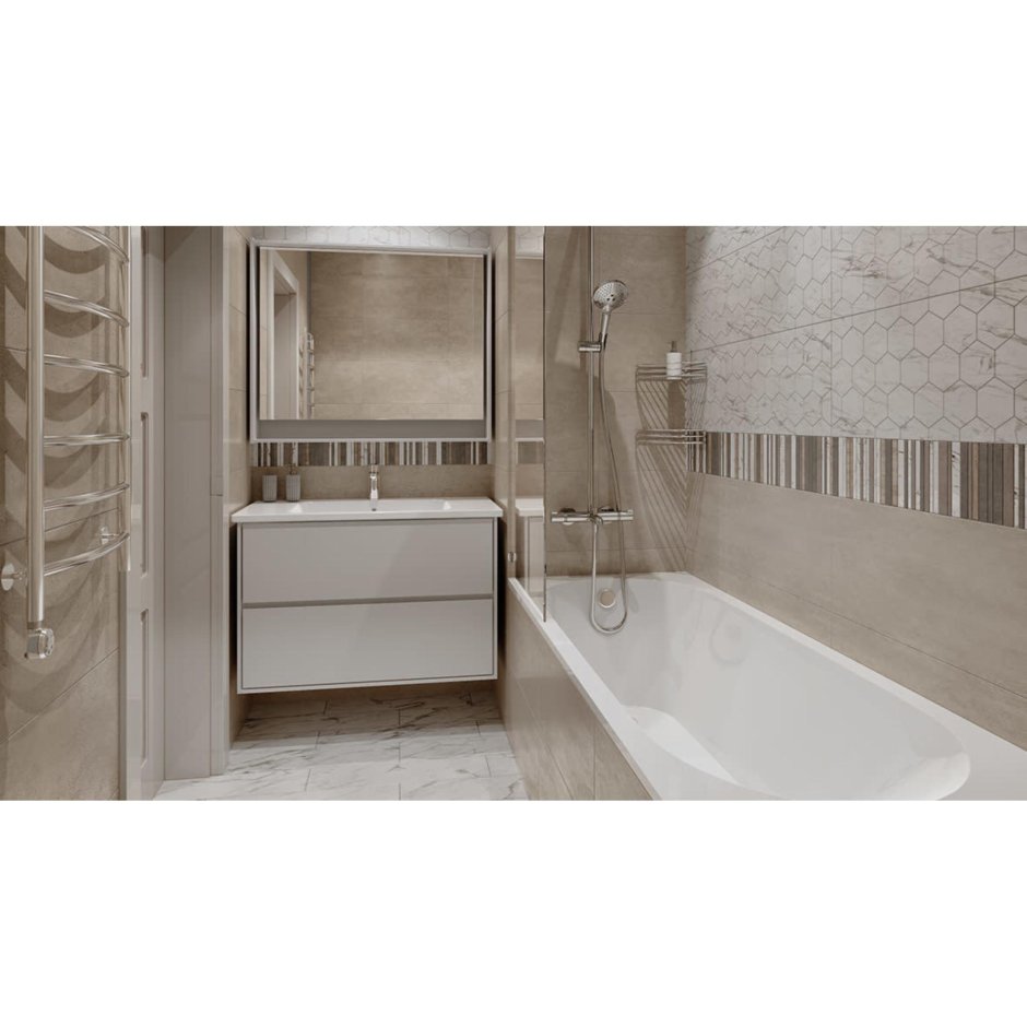 Плитка настенная Marble «гексо» 60x30 см