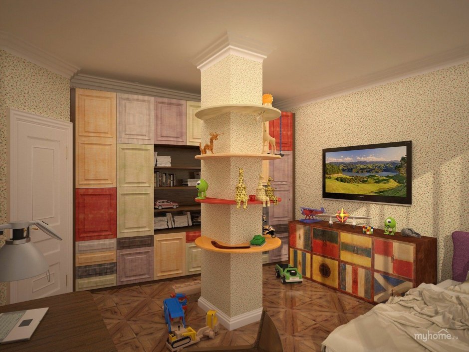 Колонна в интерьере детской
