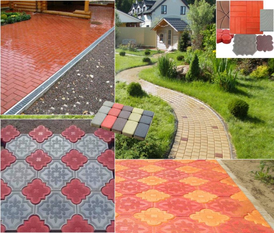 Сочетание тротуарной плитки
