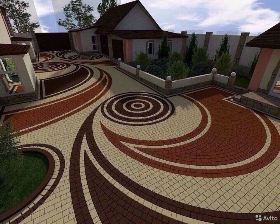 Тротуарная плитка в частном доме