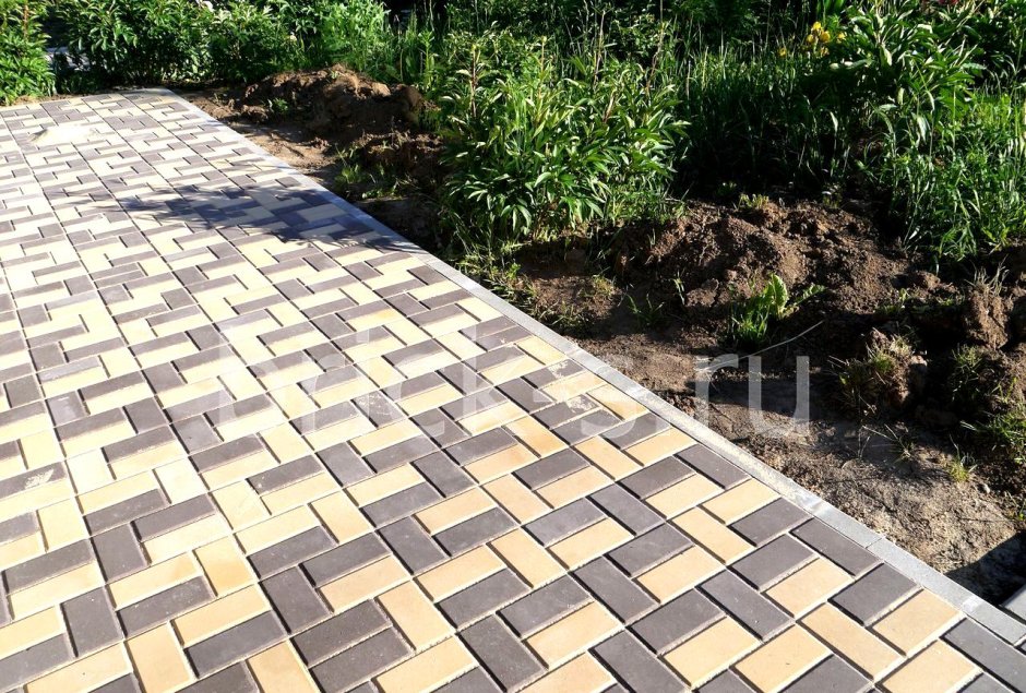 Брусчатка кирпичик желтый