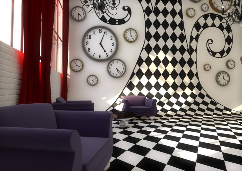 Интерьер кафе в стиле Алиса в стране чудес