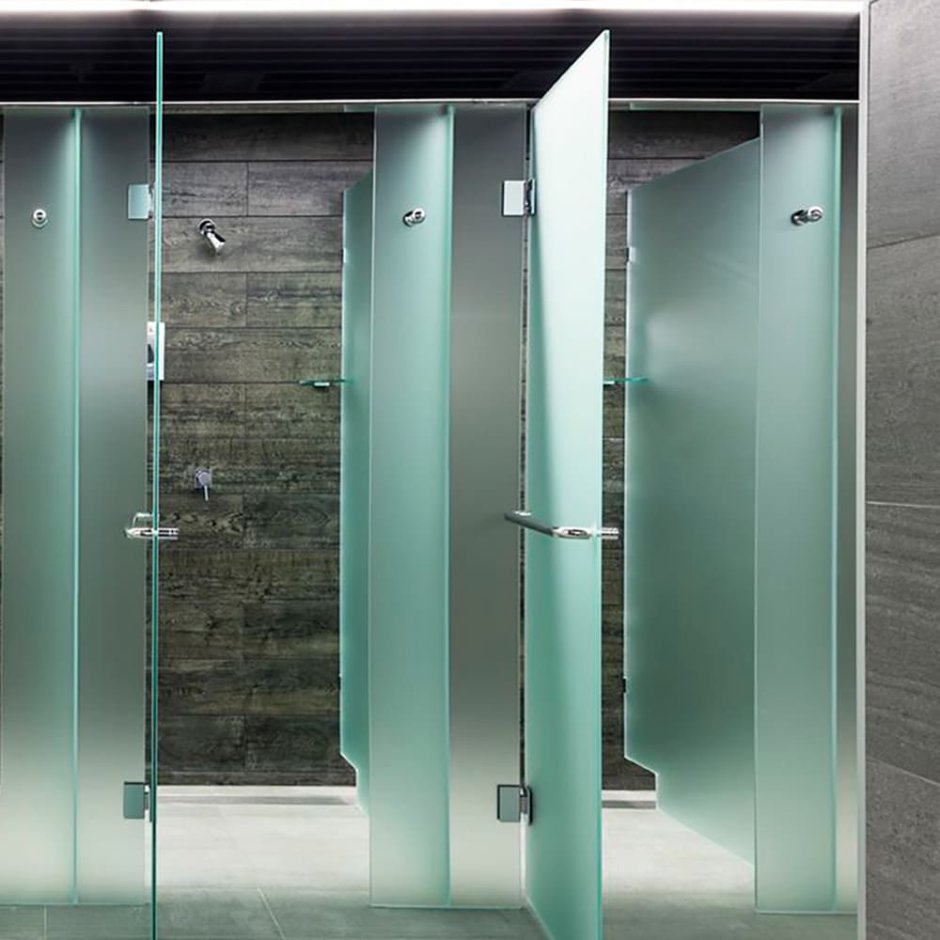 Стеклянные душевые общественные