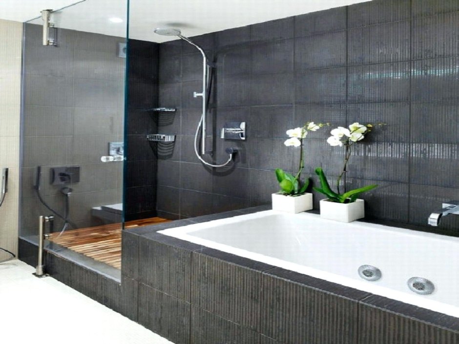 Ванная комната в графитовом цвете
