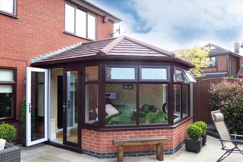 Стеклянная веранда к дому