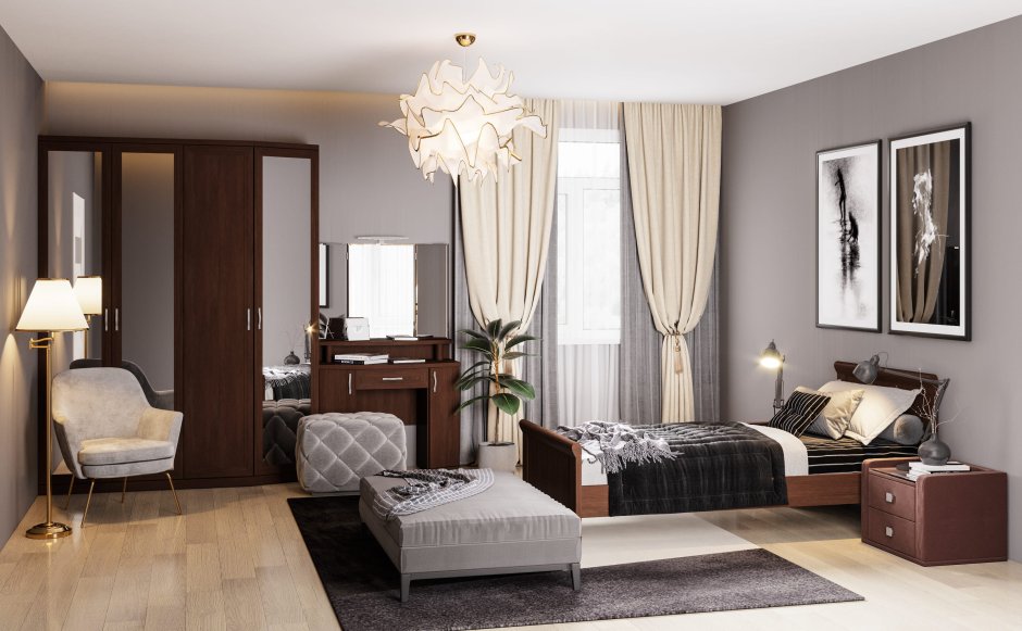 Лазурит Магна кровать кедр шоколад