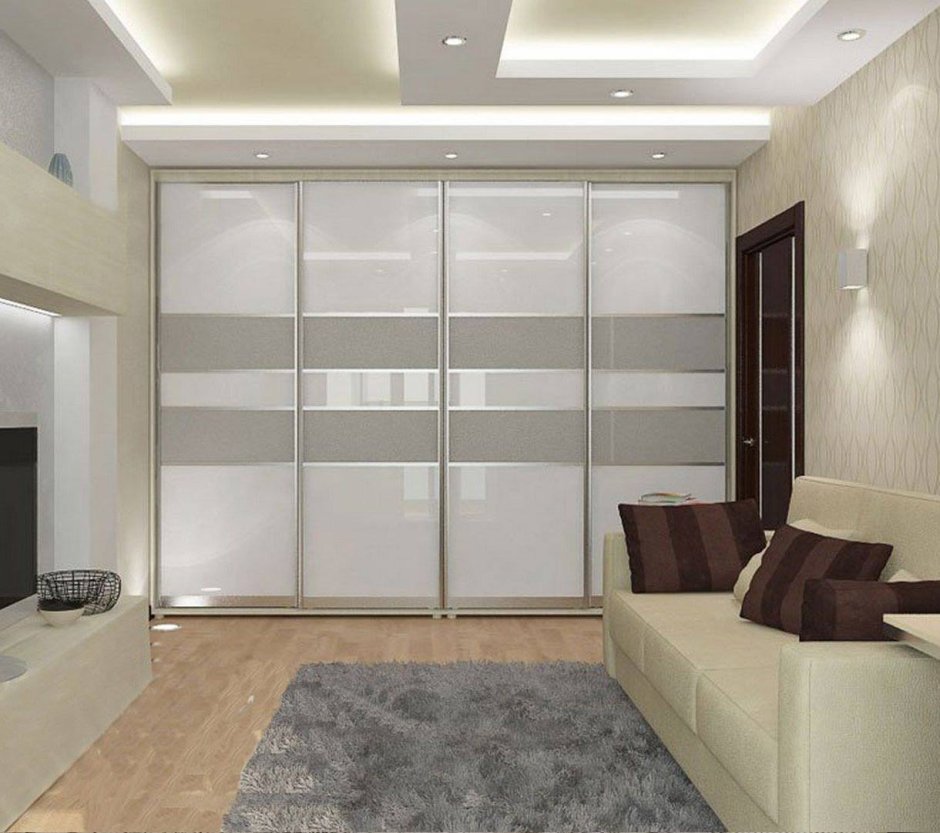 Встроенные шкафы в гостиной