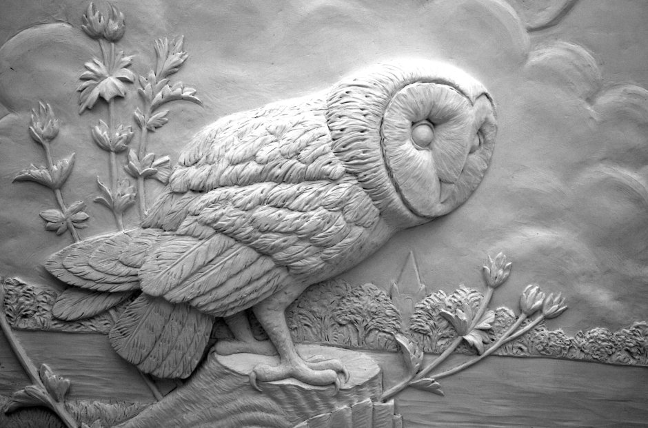 Барельеф птички