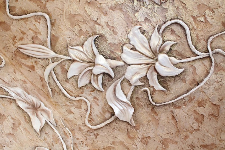 Лилия цветок барельеф