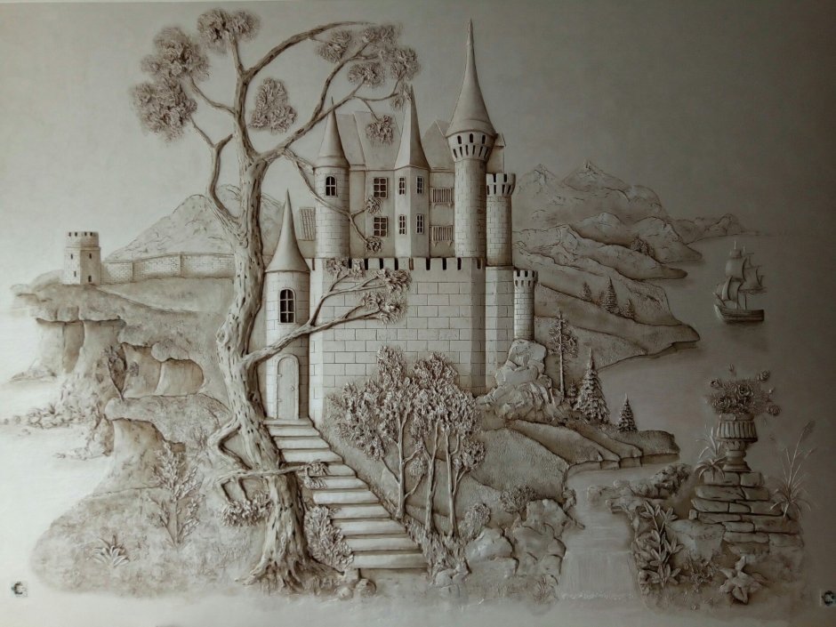 Барельеф на стене эскизы