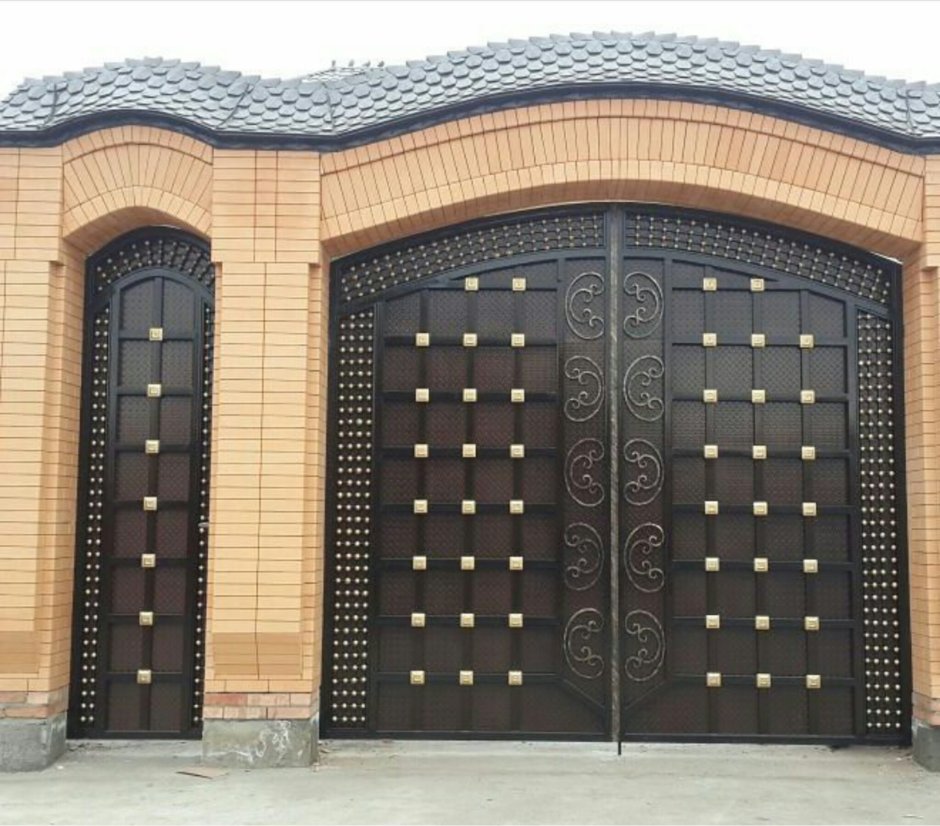 Арка для ворот из кирпича