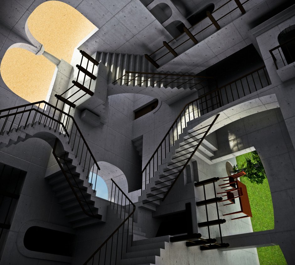 Эшер лестница Пенроуза