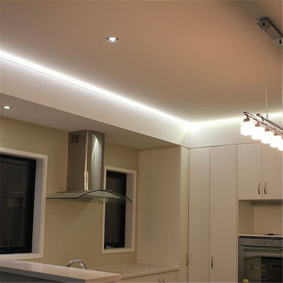 Потолки натяжные с подсветкой для кухни