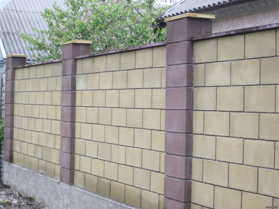 Шлакоблок забор