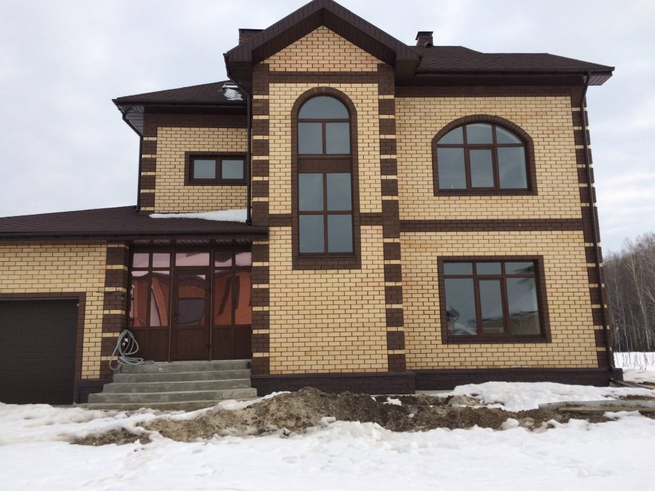 Облицовочный кирпич керма шоколад и солома