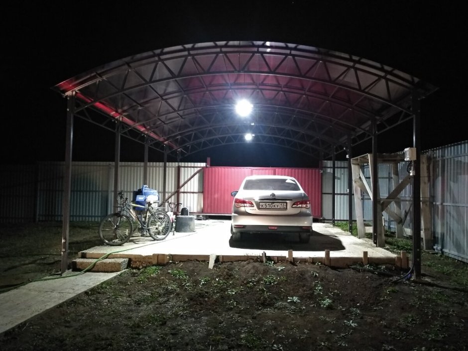 Освещение навеса для автомобиля
