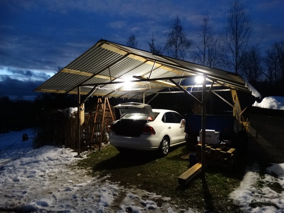 Освещение навеса для автомобиля