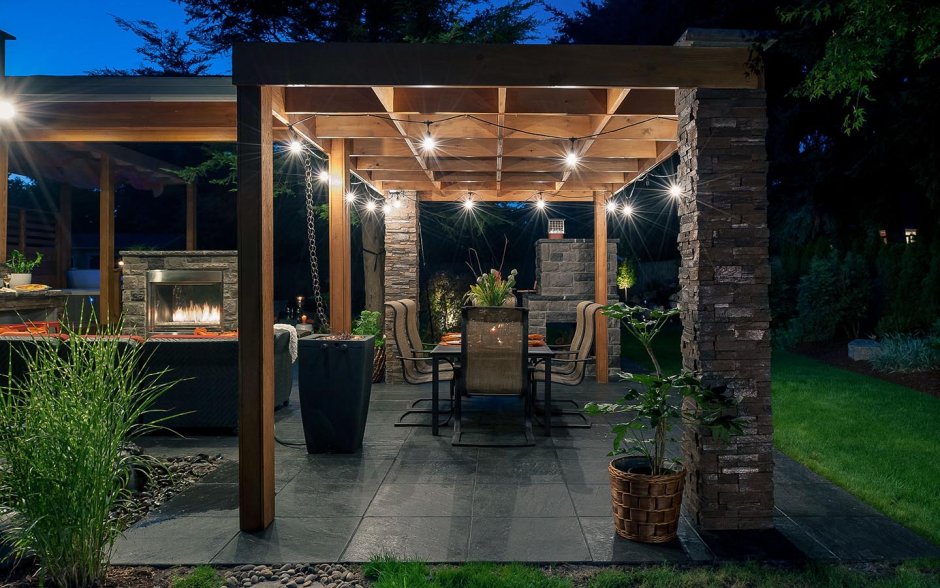 Беседки патио зона с мангалом