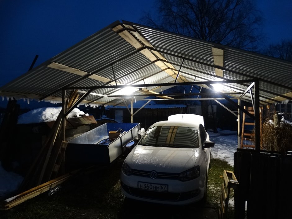 Подсветка навеса для автомобиля