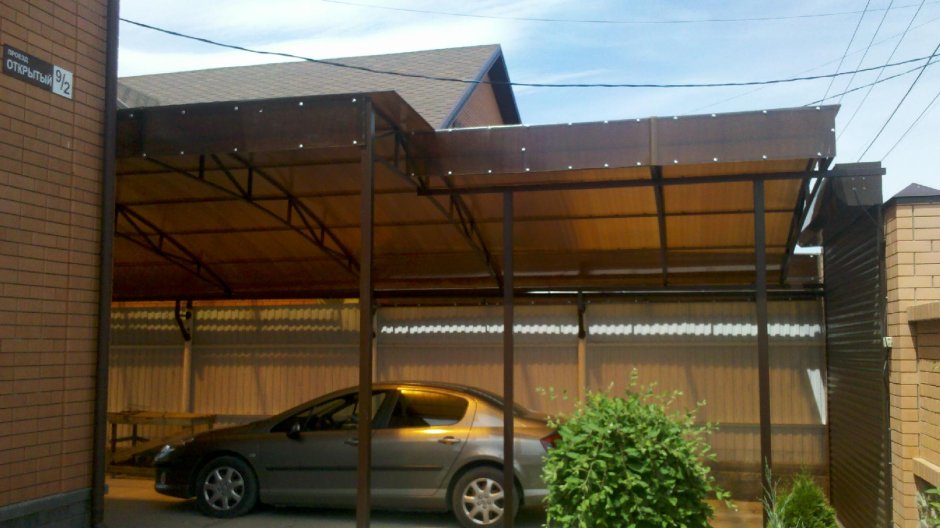 Навес авто стойки
