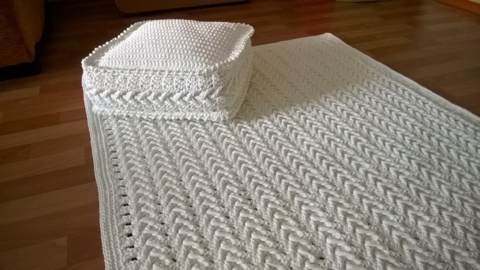 Прямоугольный ковер из полиэфирного шнура