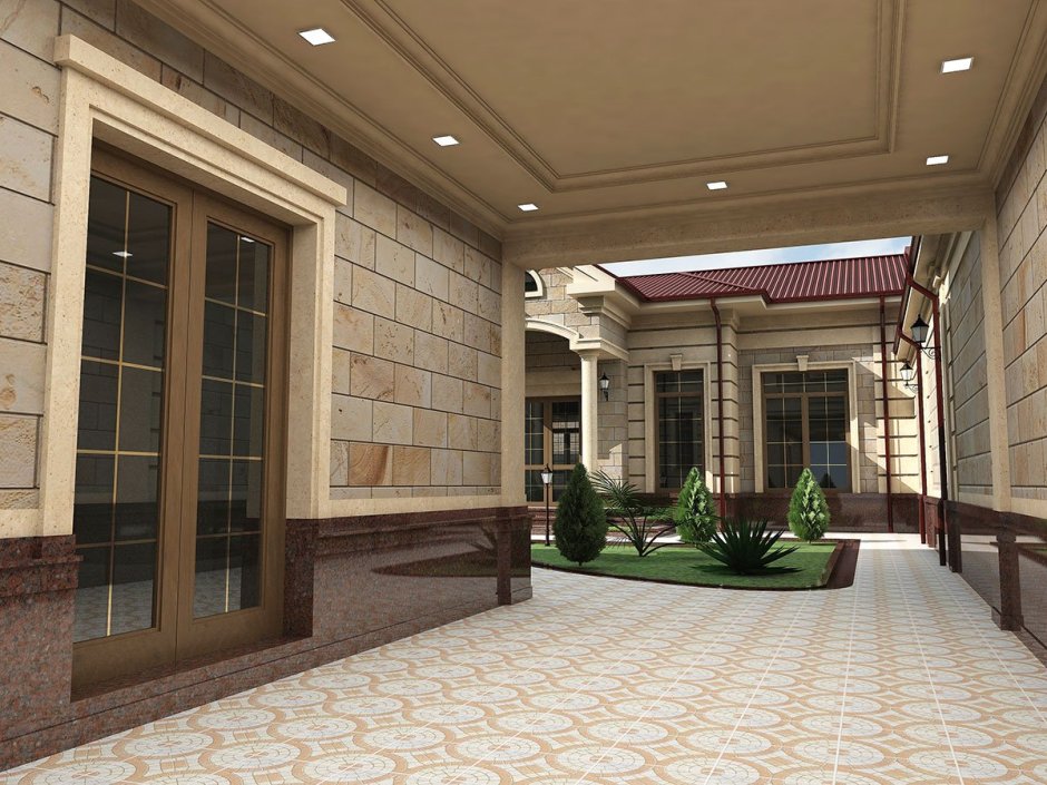 Травертин фасад Узбекистан Самарканд