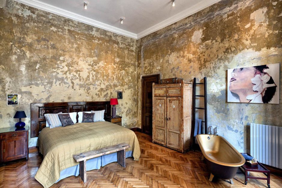 Стиль обшарпе в интерьере