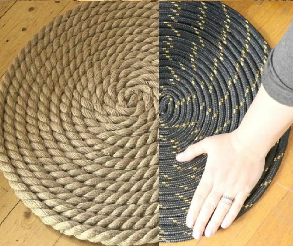 Коврик плетеный из шнура