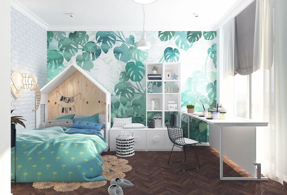 Детская комната в стиле тропики