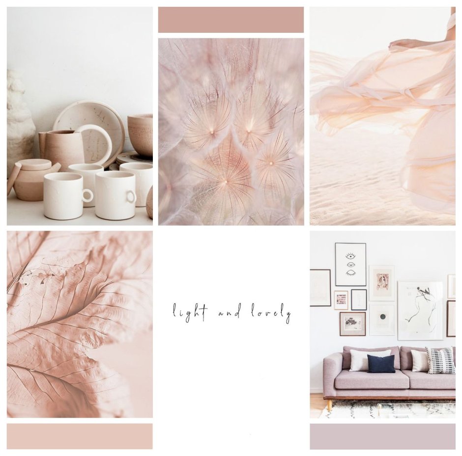 Пастельные тона для мудборда