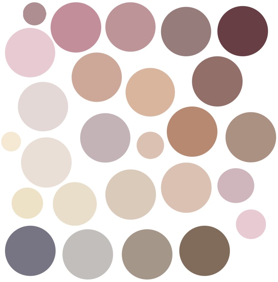 Палитра розово бежевых оттенков