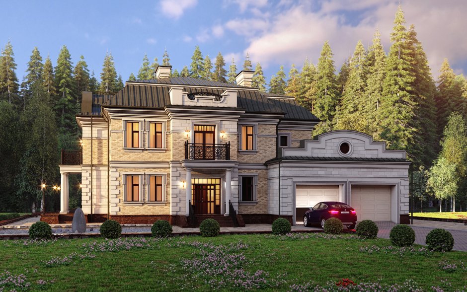 Элитные проекты домов вилл и особняков в стиле Неоклассика