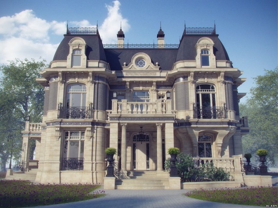 Двухэтажный особняк в стиле Ампир