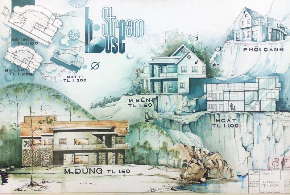 Клаузура акварелью архитектура