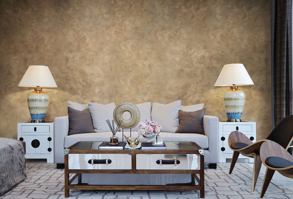 Декоративная штукатурка замша в интерьере