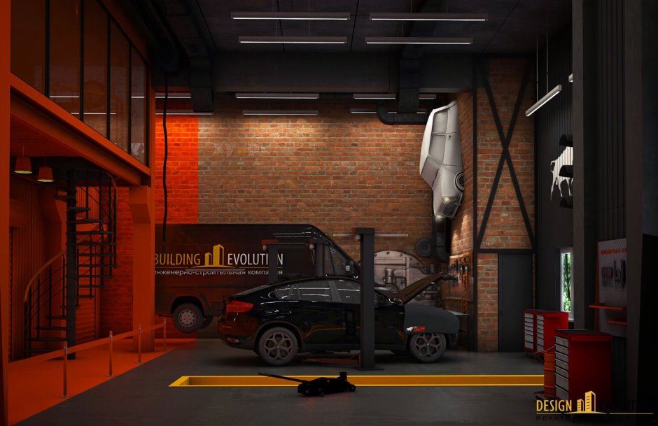 Автомастерская в стиле лофт