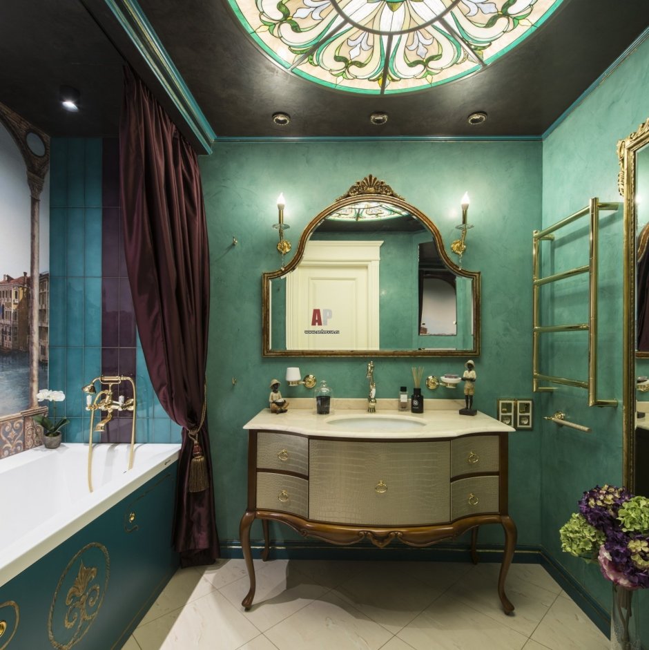 Ванна Малахитовая хрусталь Клюев