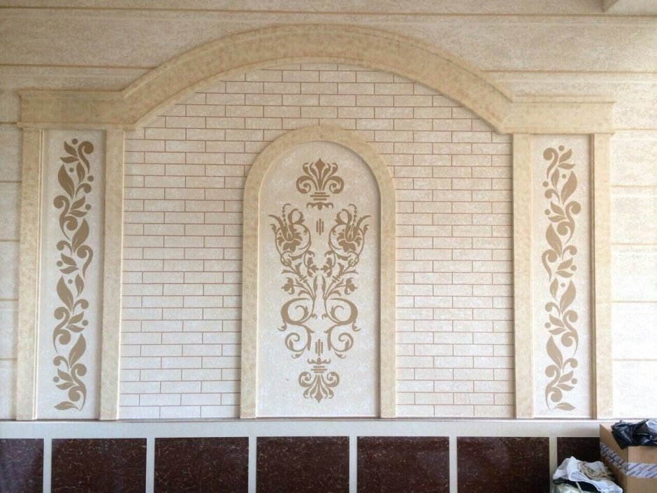 Травертин фасад Узбекистан 3д