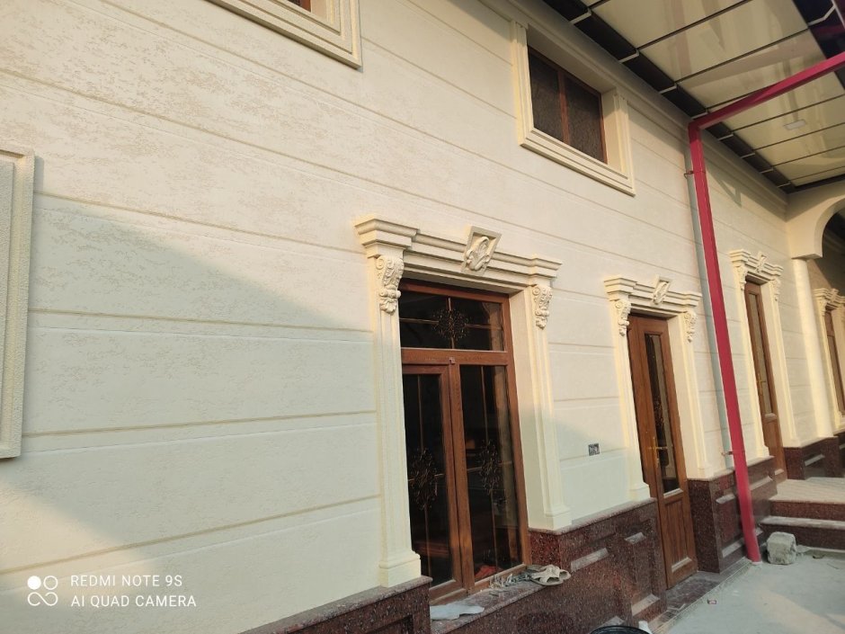 Травертин фасад Узбекистан фото 1 этаж