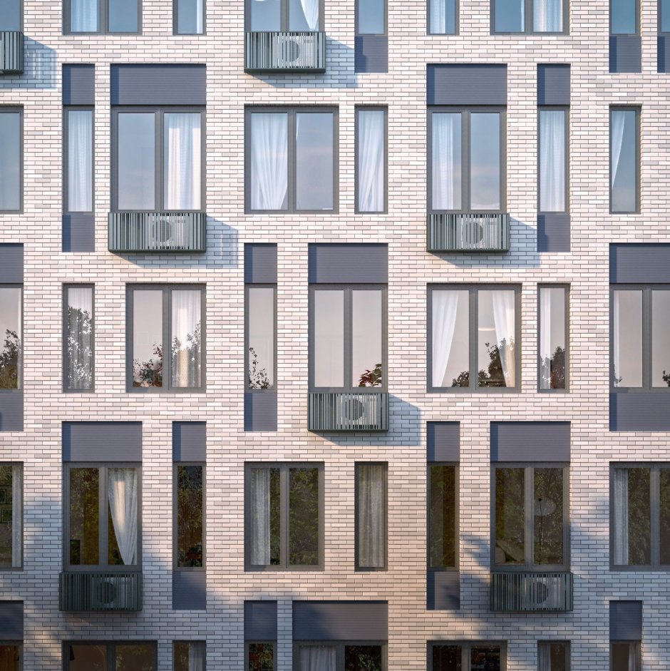 Фасады многоэтажных зданий