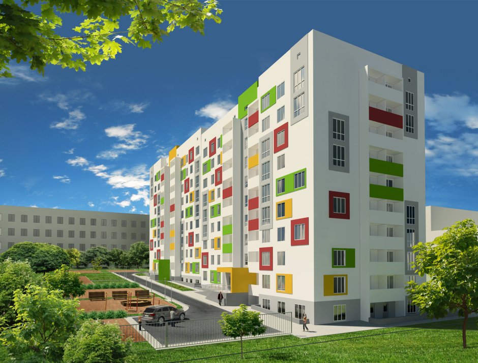 Цветовое решение фасадов панельных домов