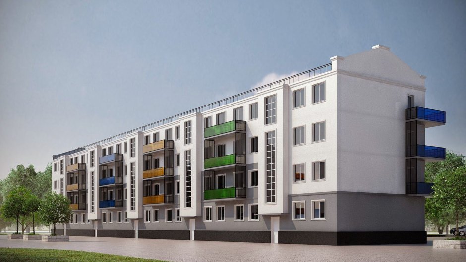 Цветовые решения фасадов многоквартирных домов