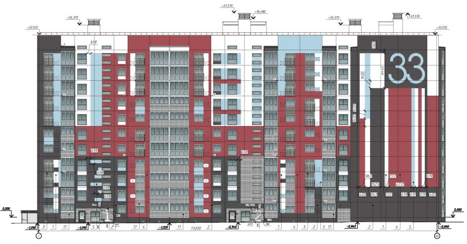 План жилого дома новостройка с фасадом
