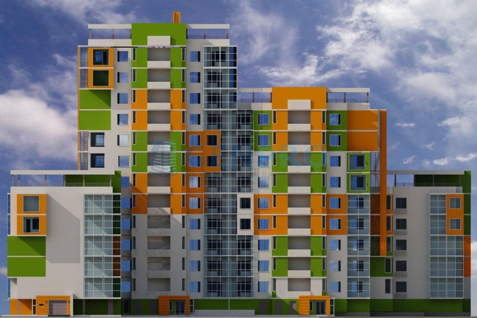 Цветовое решение фасадов многоэтажных жилых домов