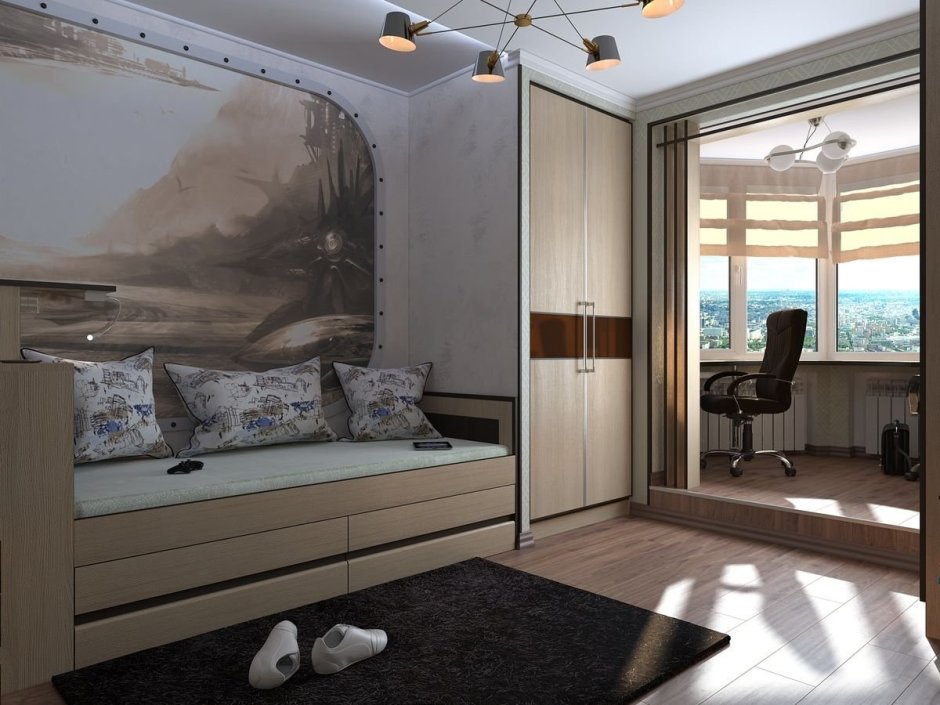 Комната для мальчика с балконом